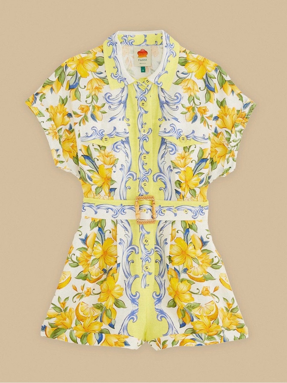 Farm Rio Off-White Sicily Scarf Euroflax™
Premium Linen Romper, size M 🍋 - Picture 1 of 7